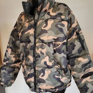 FASHION NOVA CAMO PUFF JACKET SZ XL